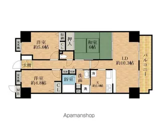 ルピナス泉大津【3階】の間取り