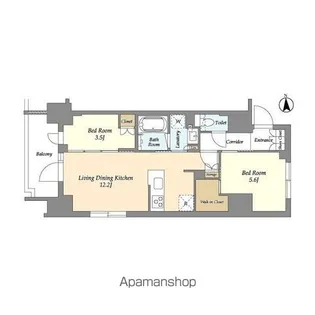 ジオエント上野稲荷町【8階】の間取り