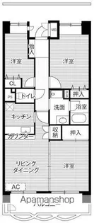 ビレッジハウス潮見タワー1号棟【4階】の間取り