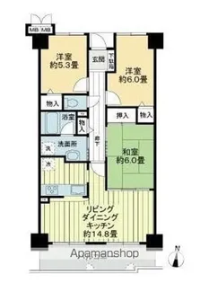 サーパス木太公園【9階】の間取り