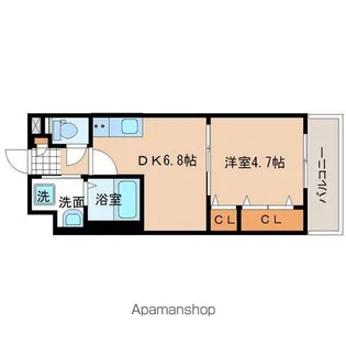 アスコット花京院【4階】の間取り