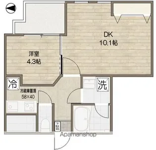 ムジーク北参道【9階】の間取り