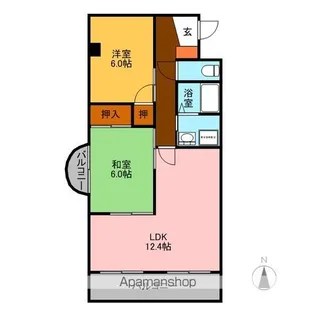 2LDKの間取り画像
