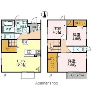福井県福井市月見2丁目【一戸建】の間取り