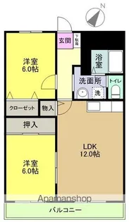 セントラルヒルズⅡ【201号室】の間取り