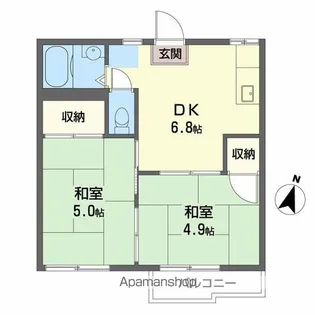 エステート浜前【2階】の間取り