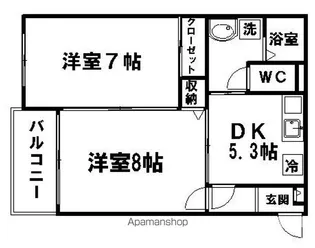 イーストウイング【203号室】の間取り