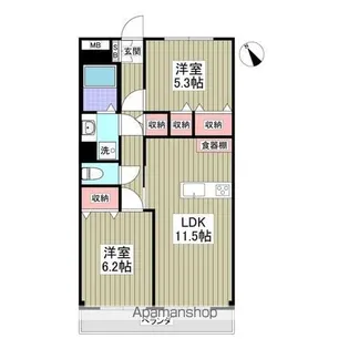 グランドマンション中内出【1階】の間取り