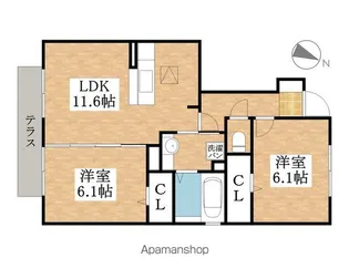 ベルデュール【1階】の間取り
