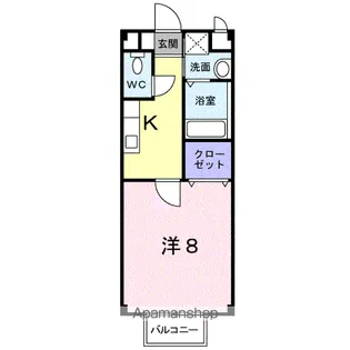 レコルト帖佐【202号室】の間取り