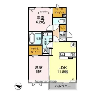 ロイジェントパークス レイクタウン Ⅱ G【2階】の間取り