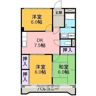 グリーンヒルNO1【402号室】の間取り