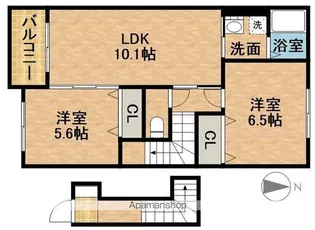 ブリエUN【2階】の間取り
