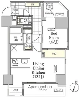 アンパサンド北新宿【7階】の間取り