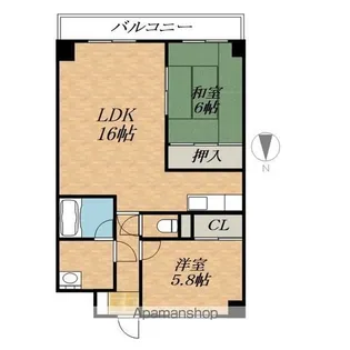 まるせん第二ハイム【5階】の間取り