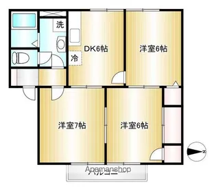 ユーティーライズB棟【202号室】の間取り