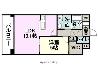 COLAS MIFUNE WEST【304号室】の間取り