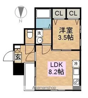 CHERIM築地口Ⅲ【1階】の間取り