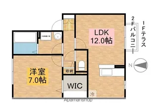 滋賀県長浜市川崎町【アパート】の間取り