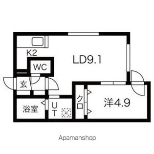 ALPHA南円山【2階】の間取り