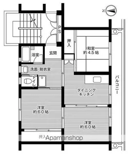 ビレッジハウス常磐2号棟【3階】の間取り