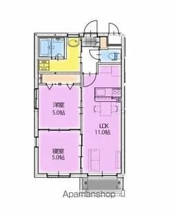 2LDKの間取り画像