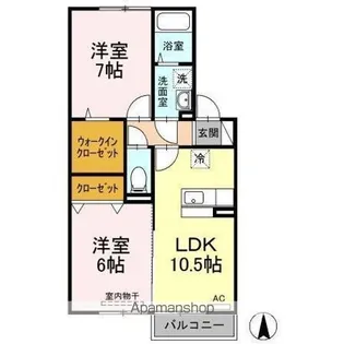 シャインポート屋島 G・H棟【2階】の間取り
