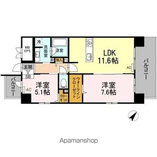 プランドール赤坂【3階】の間取り