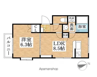 ピースフルドロール【1階】の間取り