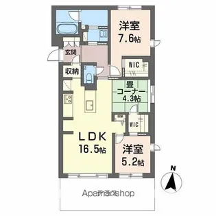 ジョフリエル【1階】の間取り