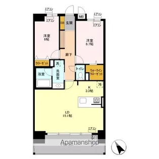 ロイヤルパークスリバーサイド【6階】の間取り