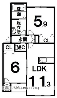 ベルリード昭和中央【1階】の間取り