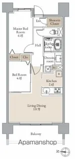 レジディア仙台北四番丁プレイス【14階】の間取り