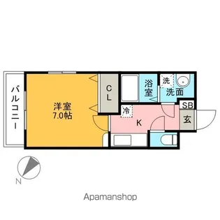 エンクレスト博多駅前Ⅲ【7階】の間取り
