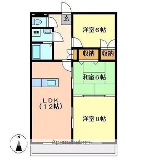啓周マンションB棟【2階】の間取り