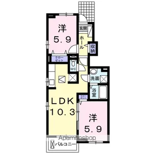 コンフォーティア鮎喰【1階】の間取り