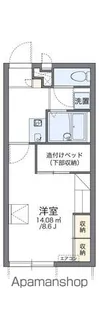 レオパレス幸【101号室】の間取り