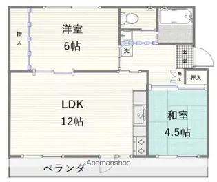 江南団地212棟204号室【2階】の間取り