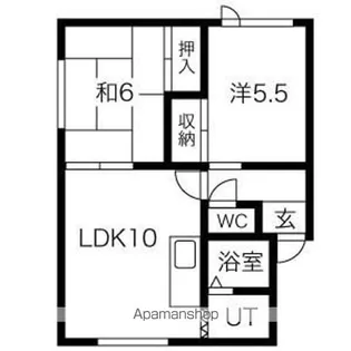 エナージ拓北【101号室】の間取り