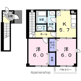 ドムスサンセールⅢA【2階】の間取り