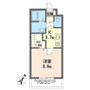 ヴァーデュラスコート【3階】の間取り