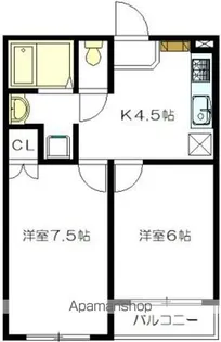 グランデッサ代沢【202号室】の間取り
