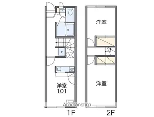 レオパレスプレミール鳥の木Ⅱ【106号室】の間取り