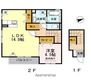 ジラソーレF【2階】の間取り