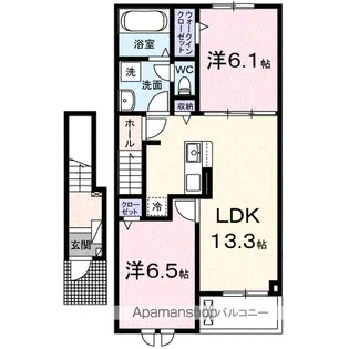 富夢想家 十一番館【2階】の間取り