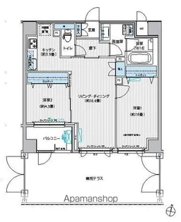 アンソレイエ飯田橋【1階】の間取り