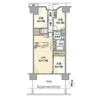 オハナ 柏たなかパークフロント【1階】の間取り