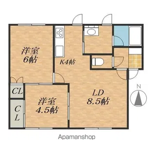 グランディール15【2階】の間取り