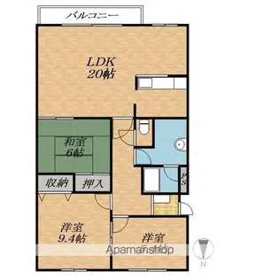 サンブライトハイツ Ⅳ【2階】の間取り