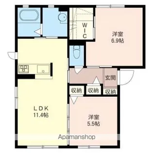 ル・ボナール【101号室】の間取り